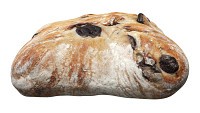 Large square wheat bread with olives