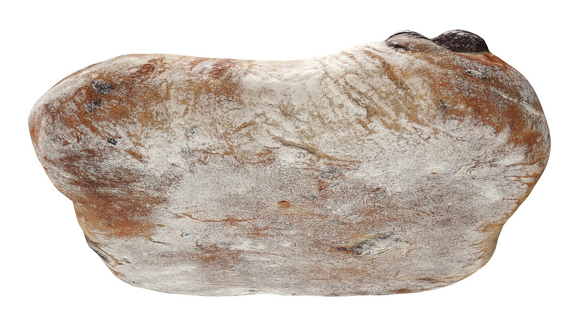 Large square wheat bread with olives