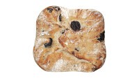 Large square wheat bread with olives
