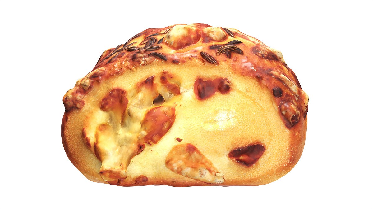 Mini-bun with cheese and cumin seeds