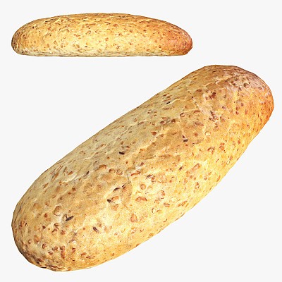 Narrow bread with grains