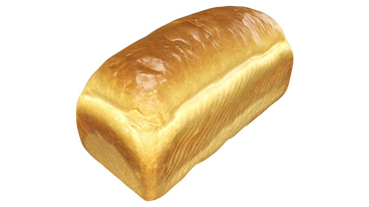 Loaf of white bread rectangle