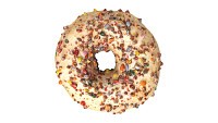 Donut with cracked chocolate candy chips