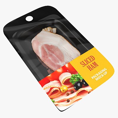 Ham slices with packaging