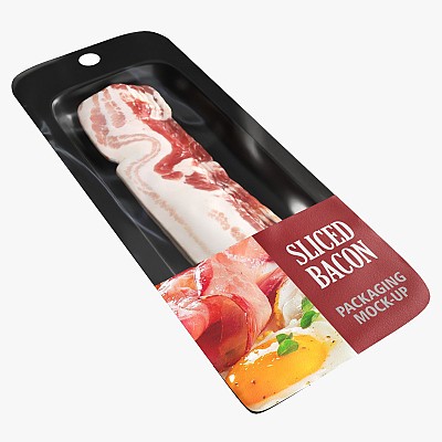 Bacon slices in packaging