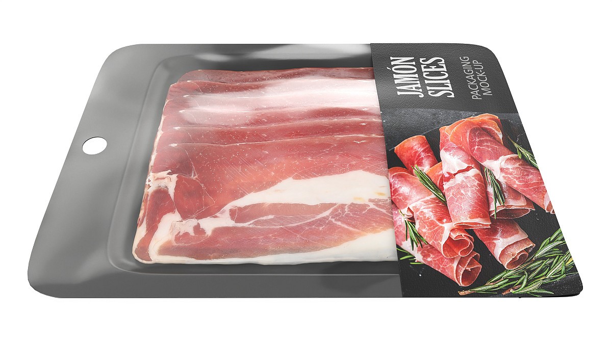 Pork leg Jamon slices with packaging