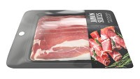 Pork leg Jamon slices with packaging