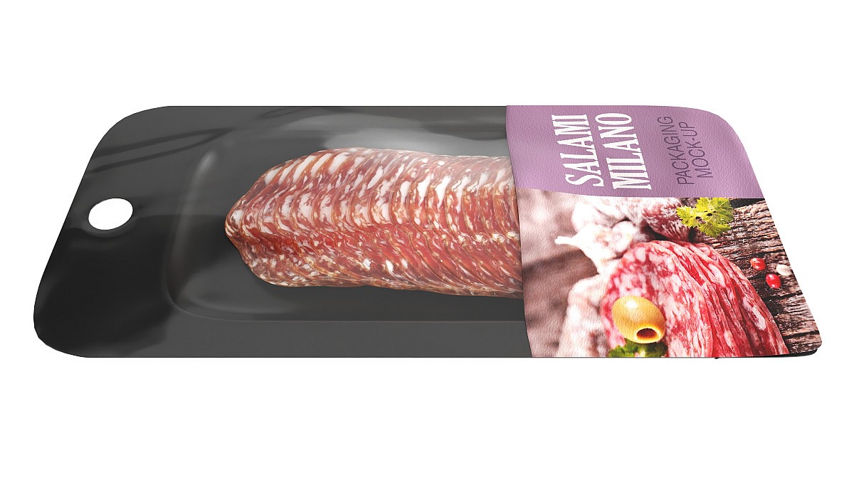 Salami Milano slices with packaging