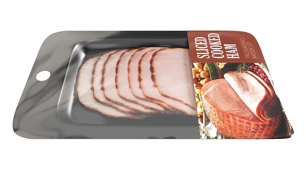 Sliced ham with packaging 02