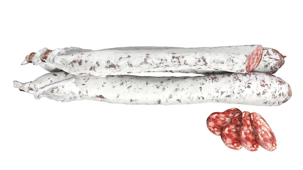 Dried sausage long whole and slices 01