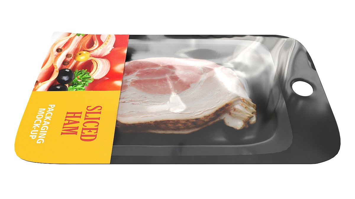 Ham slices with packaging