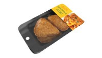 Chicken cutlets in breadcrumbs with packaging