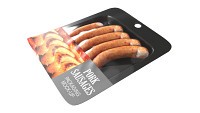 Pork sausages thin with packaging 01