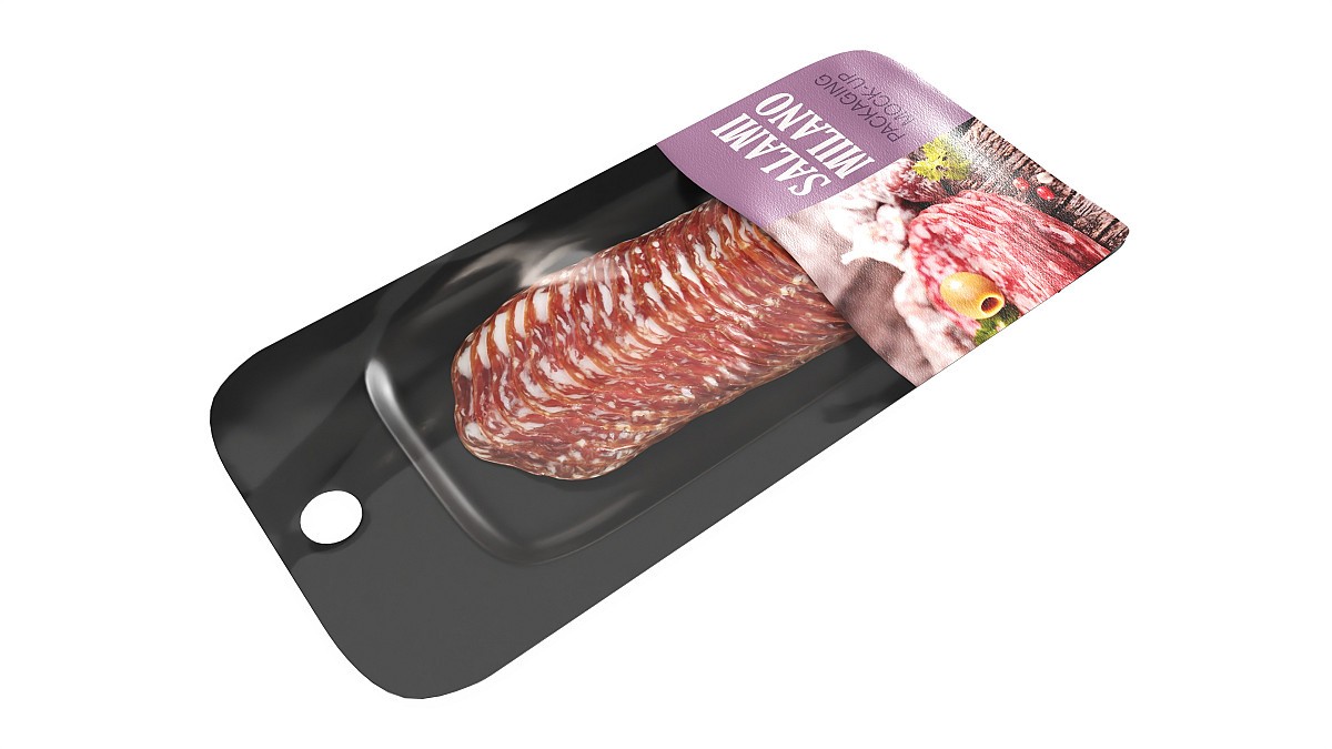 Salami Milano slices with packaging
