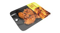 Chicken tender in breadcrumbs with packaging