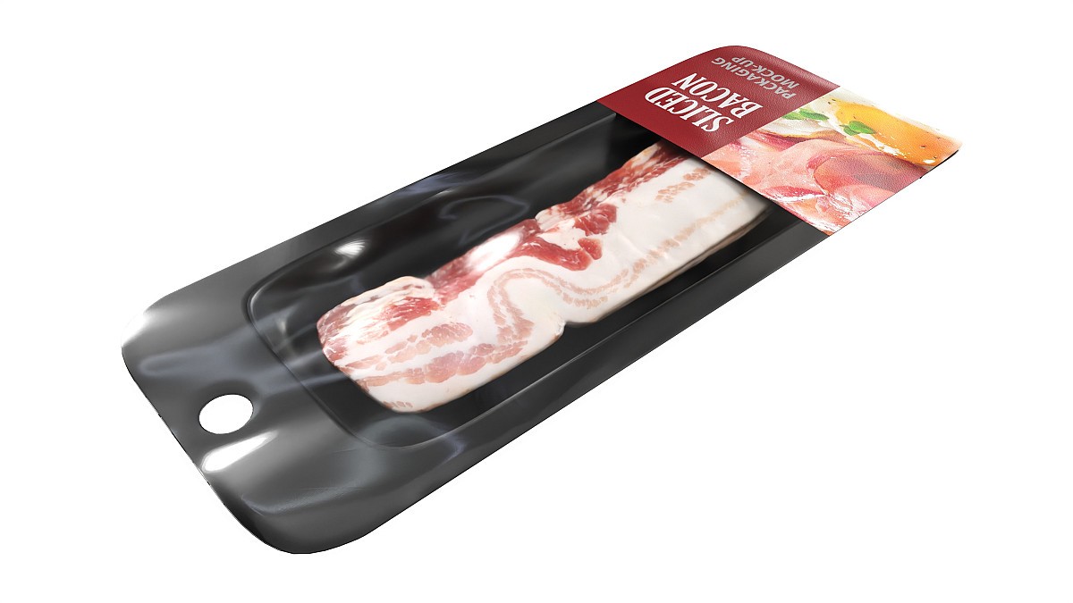 Bacon slices in packaging