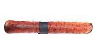 Smoked sausage ring with label