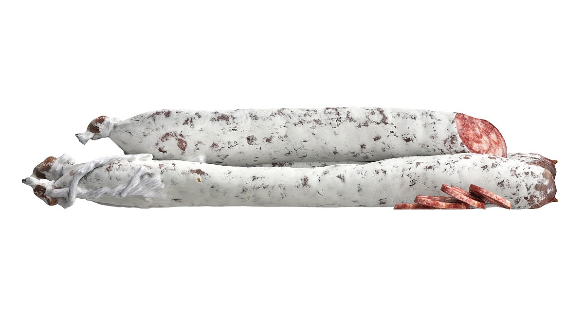 Dried sausage long whole and slices 01