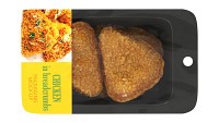 Chicken cutlets in breadcrumbs with packaging