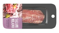 Salami Milano slices with packaging