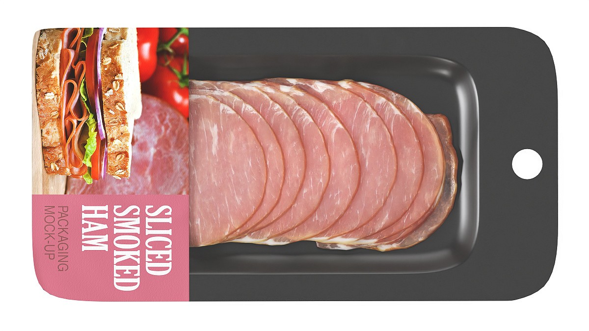Sliced ham with packaging 01