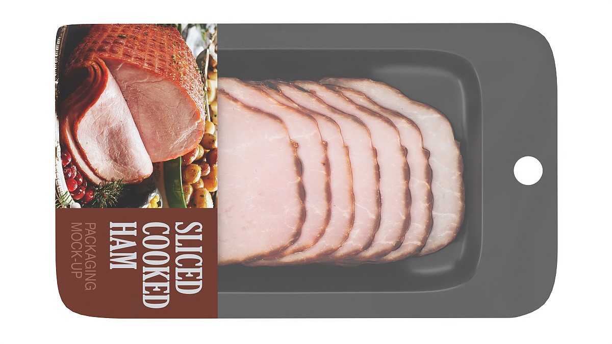 Sliced ham with packaging 02