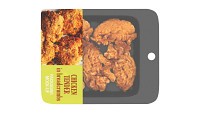 Chicken tender in breadcrumbs with packaging