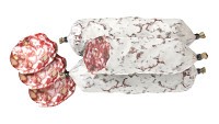 Dried sausage with walnuts whole and slices