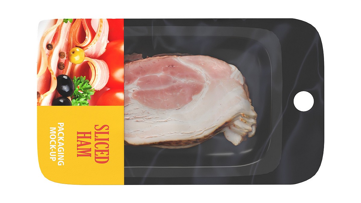 Ham slices with packaging