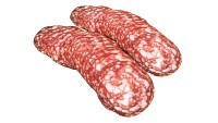 Sliced smoked sausage with packaging