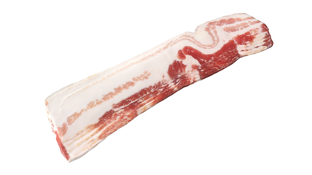 Bacon slices in packaging