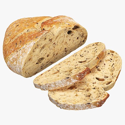 Artisanal white bread cut