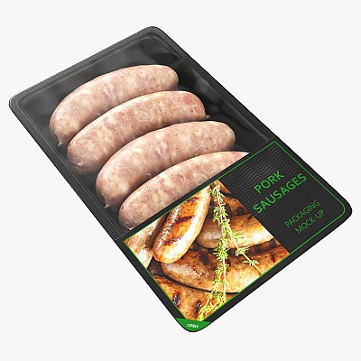 Pork sausages packaging