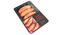 Pork smoked sausages in packaging