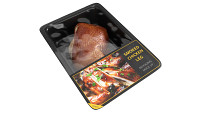 Smoked chicken leg in packaging