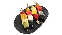Assorted canapes on saucer
