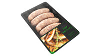 Pork sausages raw in packaging