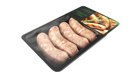 Pork sausages raw in packaging