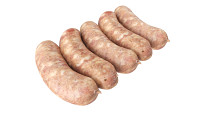 Pork sausages raw in packaging
