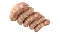 Pork sausages raw in packaging