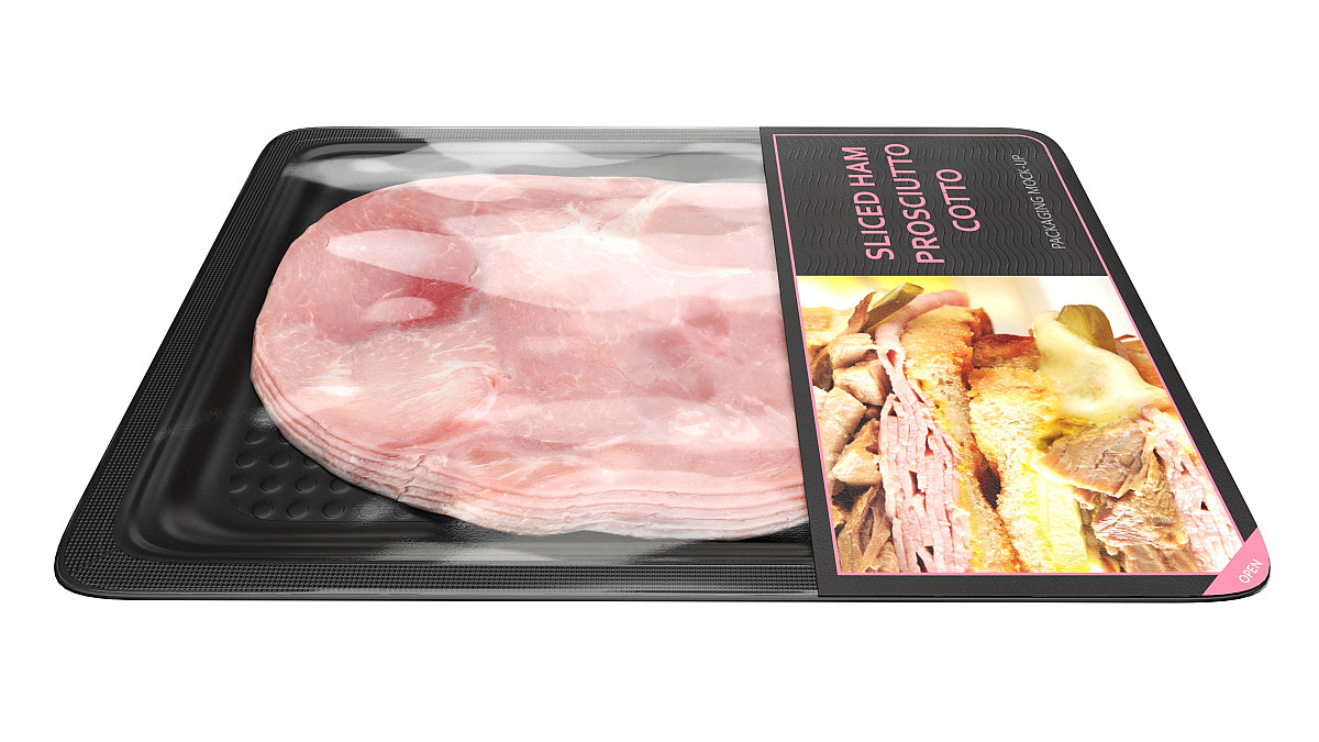 Ham Prosciutto Cotto sliced in packaging
