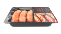 Pork smoked sausages in packaging