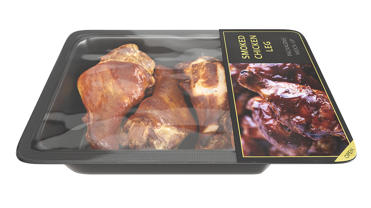 Smoked small chicken leg in packaging 01