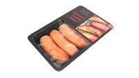 Pork smoked sausages in packaging