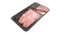 Salami sausage sliced in packaging