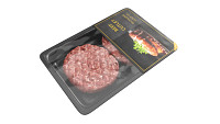 Beef cutlet raw in packaging