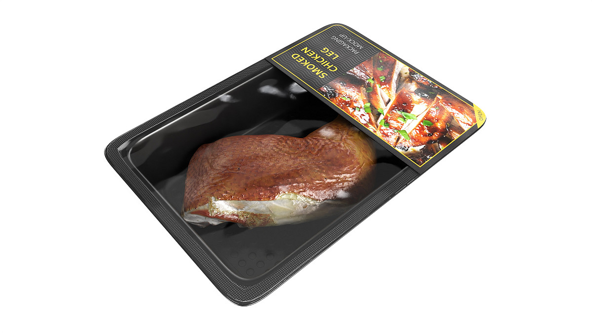 Smoked chicken leg in packaging