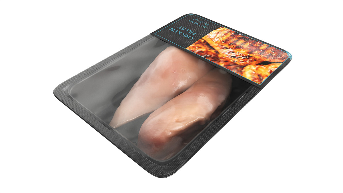 Chicken fillet raw in packaging