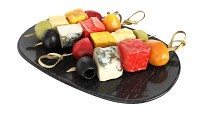 Assorted canapes on saucer