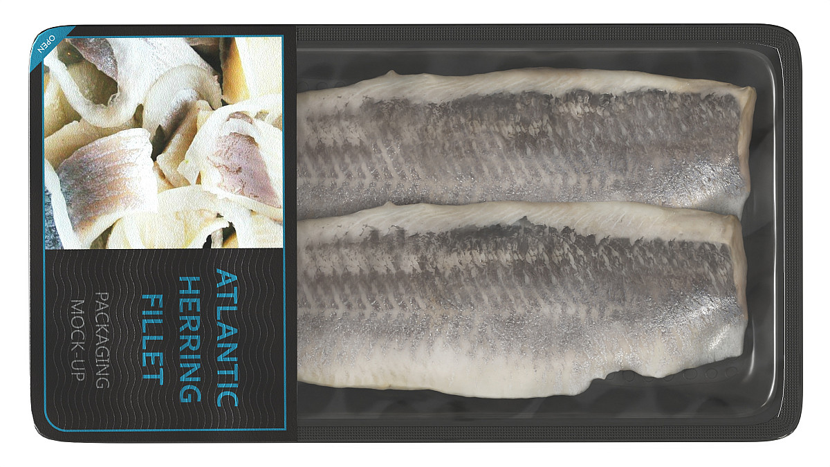Herring fillet in packaging